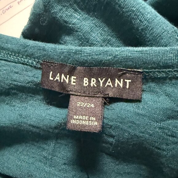 NEW Lane Bryant Teal Floral-Patterned V-Neck Tunic Top With Ruched Sides 22/24 - Picture 5 of 11